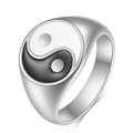 13MM Elliptical Taiji Bagua Yin Yang Ring 18K Gold Stainless Steel Ring Wholesale
