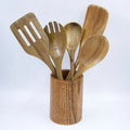 Non Stick Acacia Wooden Kitchen Wares Set Cooking Utensil Tool Set Outdoor