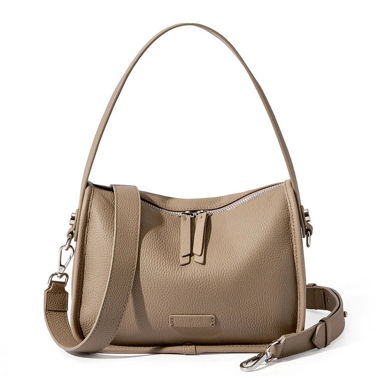 Latest Big Zipper Purse Real Leather Mobile Phone Side Chest Sling Crossbody Luggage Travel Shoulder Messenger Bag for Men Wome