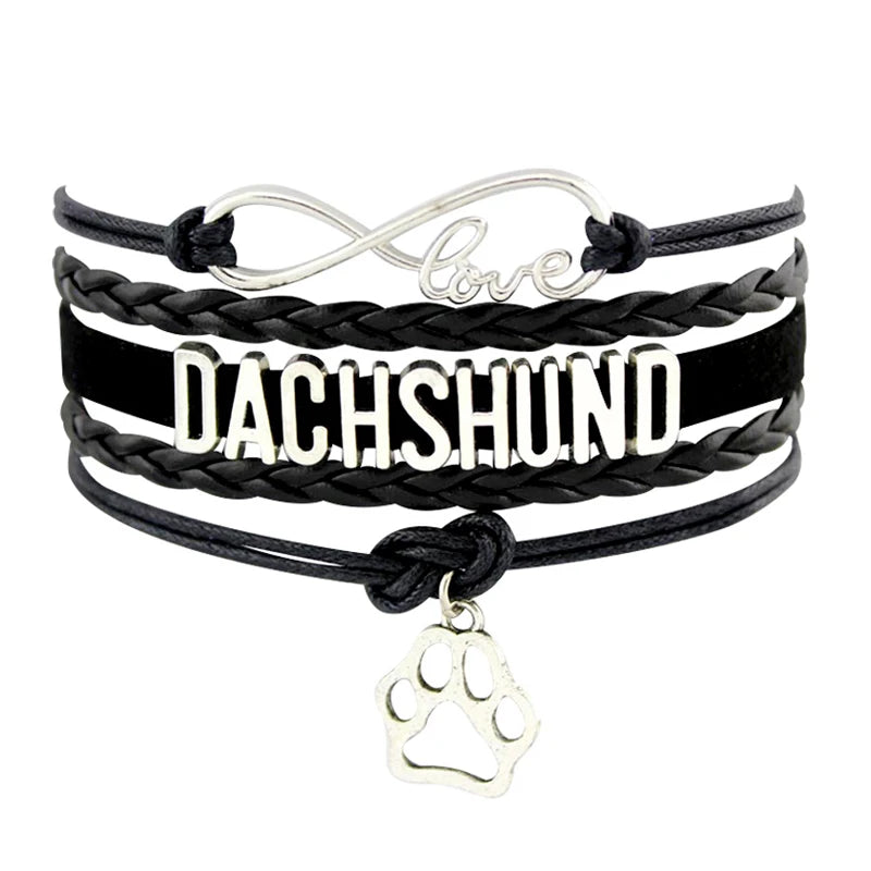 Infinity Love Factory Leather Charm Bracelets for Women Fashionable Bichon Bengal Frise German Shepherd Dog Designs for Dogs