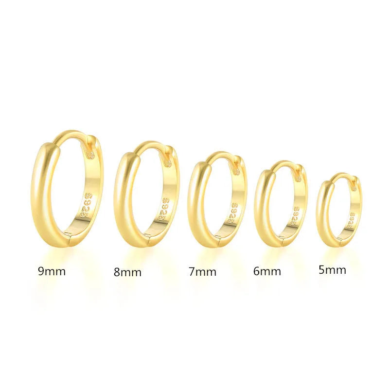 Cheap Huggie Cuff Earrings R.GEM. Simple Classical 925 Sterling Silver  Plain Gold Rose Gold Silver Minimalist for Weddings