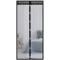 Modern Kitchen Magnetic Curtain Door Black Mesh Automatic Closing Mosquito Net with Magnets Insect Resistant