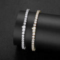 Nuoya 18k Gold Plated Tennis Chain Bracelet CZ Diamond Hip Hop Jewelry for Women Silver Plated Tennis Chain Bracelet