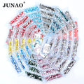 JUNAO Wholesale 6 Grids Mix Size Nail Diamond Strass Round Flatback Crystal Stones Glass Nail Rhinestone for Manicure
