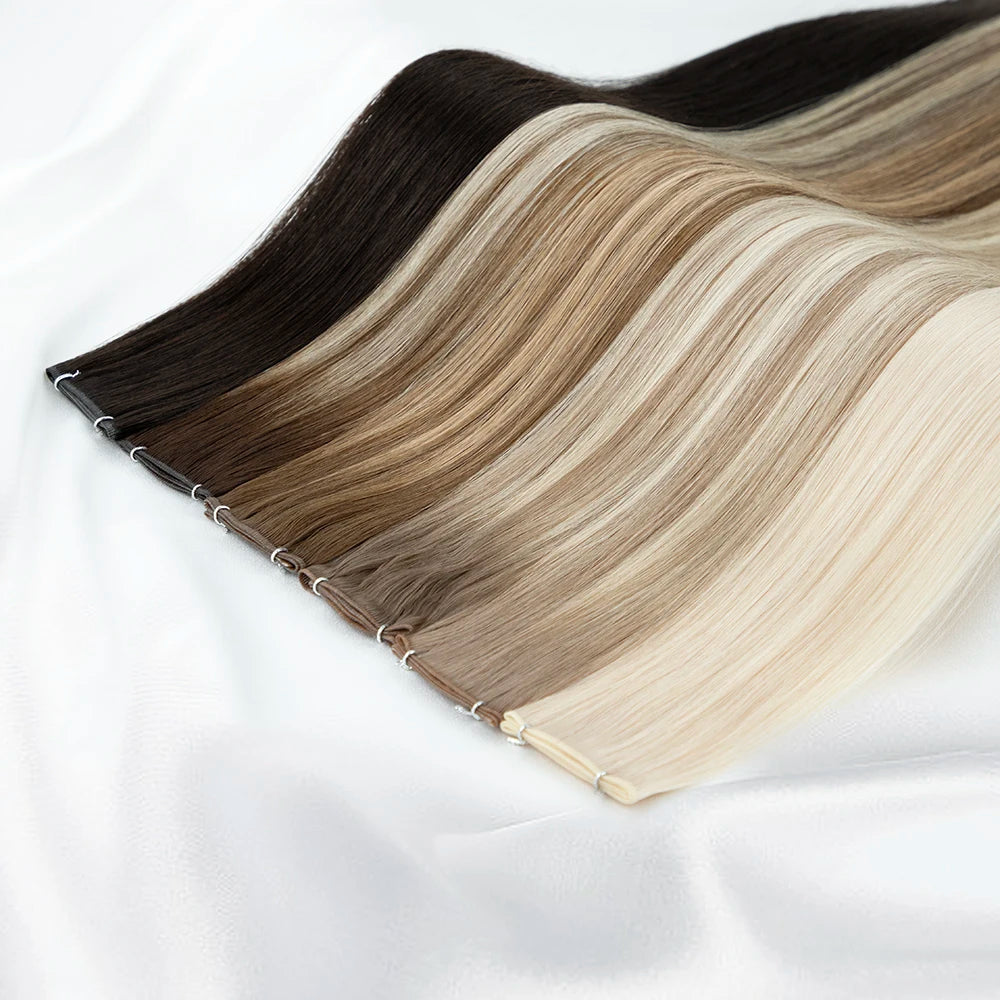 Leshine Factory Large Stock New Invisible Genius Weft Double Drawn 20g Genius Weft Human Hair Extension