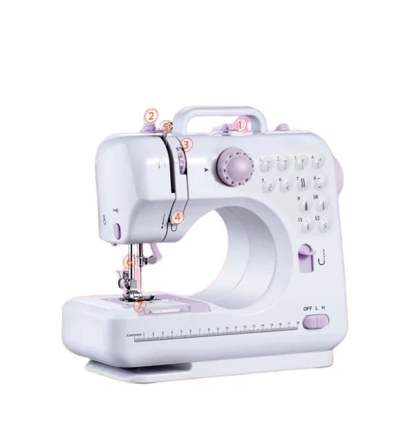 505/705 Sewing with Table Machine Hot Mini Sewing Machines Electronic Metallic Feel 12 Stitches Household Sewing Machine