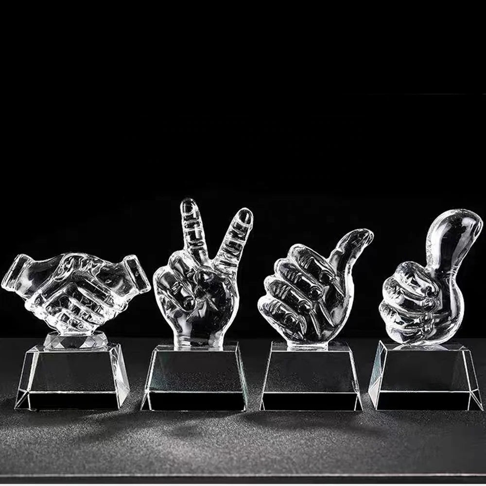 YearsCrystal Cheap Blank Glass Crystal Trophy Award with Custom Design