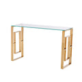 2024 Hot Sale Modern Luxury Gold Stainless Steel Console Table with Smart Clear Tempered Glass for Living Room Furniture
