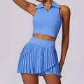 Casual Breathable Tank Top 2-in-1 Tennis Skirt 2 Piece Suit Custom Logo Workout Clothing Gym Fitness Sets Yoga Set for Women