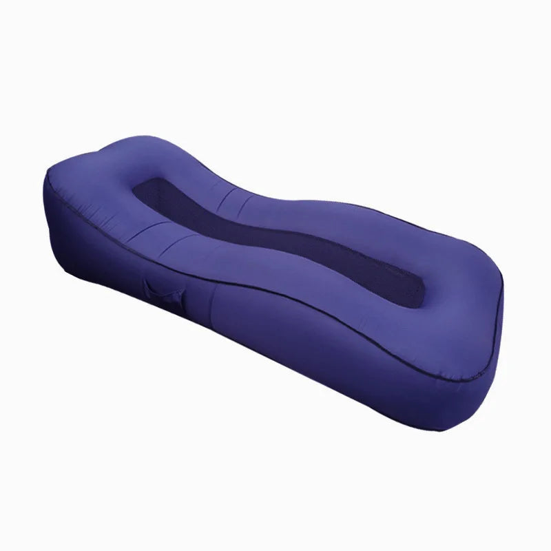 New Inflatable Lounger Beach Bed Camping Chair Air Lazy Sofa Couch with Pillow Waterproof Anti-Air Leaking