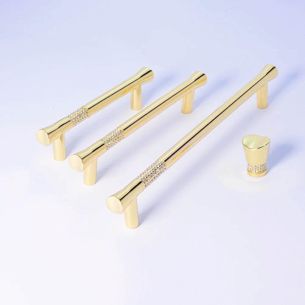 Factory Glass Kitchen Cabinet Handles Gold Furniture Handle & Knobs Crystal Cabinet Door Handlesjaladeras Para Muebles