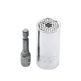 Universal Torque Wrench Head Set Socket Sleeve 7-19mm Power Drill Ratchet Bushing Spanner Key Grip Multi Hand Tools Cr-v Sleeve