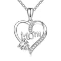 Huitan Mother's Day Trend Love Design Jewelry Many Color CZ Necklaces for Silver Plated Fashion Jewelry Pendant Necklaces Women