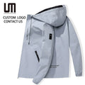 Liu Ming Custom Design Wholesale Autumn Men Fashion Windbreaker Printing Windproof Zipper Hooded Jacket Coat