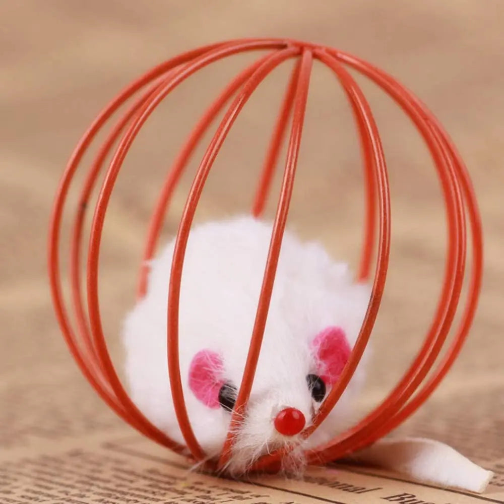 Pet Cat Funny Playing Toy Mouse Mice Rat in Cage Kitty Kitten Ball Toy Mixed Color Interactive Toys Superior Quality & Creative