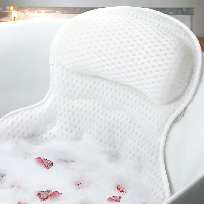 Bathtub Pillow for Headrest with Non-Slip Suction Cups Luxury Bath Pillows for Tub Neck and Back Support