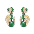 Vintage Bohemian Beaded Pearl Green Resin Drop Earrings for Women Girls Jewelry