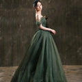 Ladies Summer Party Green off the Shoulder Long Maxi Evening Prom Dresses