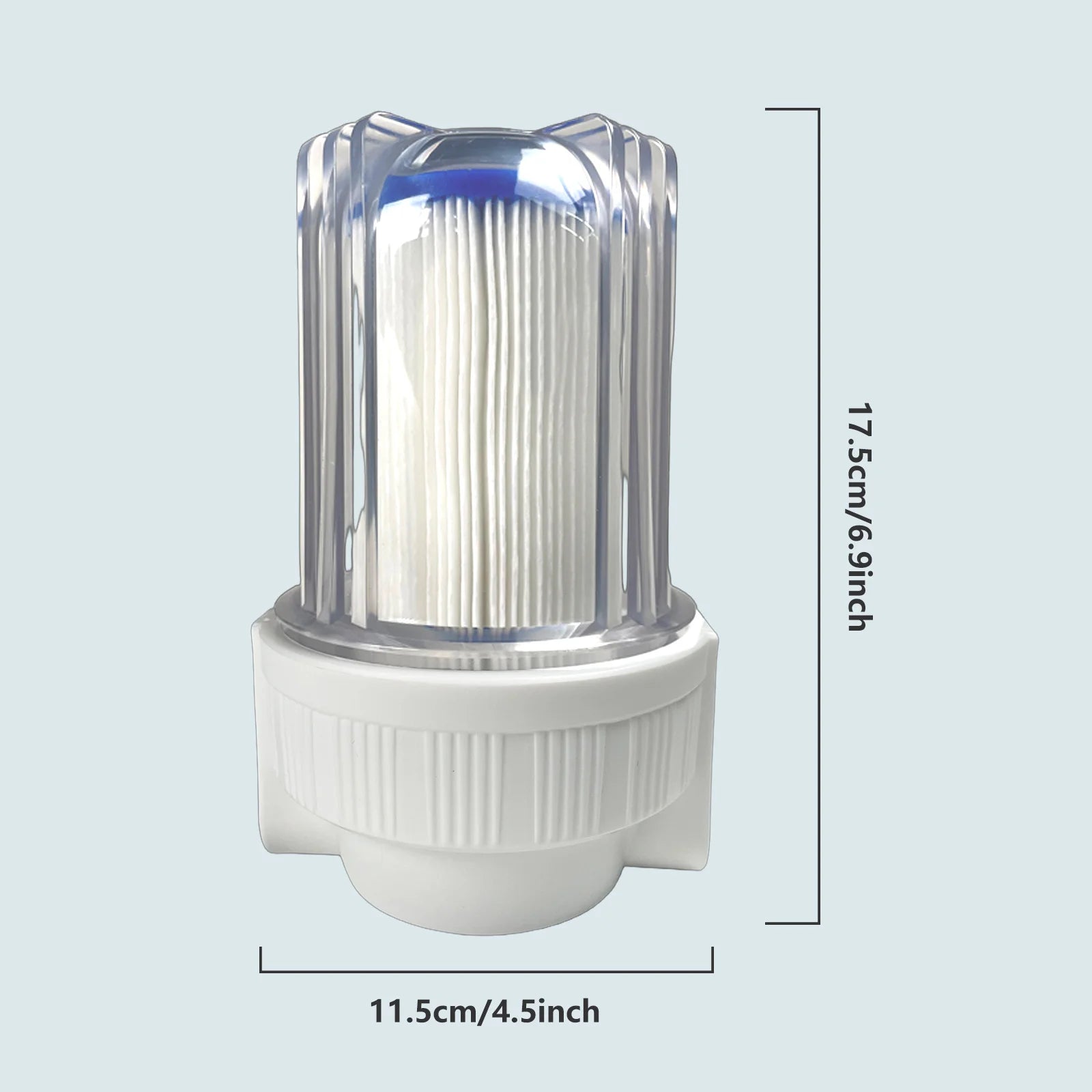 Vanace Small Clear Housing Water Filter Purifier Cartridge Housing for Ice Bathtub Accessories