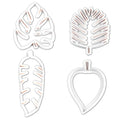 4pcs Hawaiian Palm Leaves Fondant Cutters Set Gum Paste Sugarcraft Candy Luau Cake Decorating Tropical Leaf Cookie Cutter