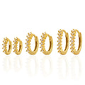 NEW Wholesale Fashion Jewelry 925 Sterling Silver Geometry Row Diamond Zircon Gold Plated Hoop Earring Jewelry for Women