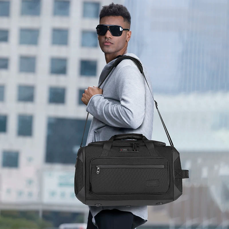Ozuko  9709 55L Designer Mens Garment Luxury Duffle Bag Gym Shoe Waterproof Travel Bags Luggages Custom Travel Bag