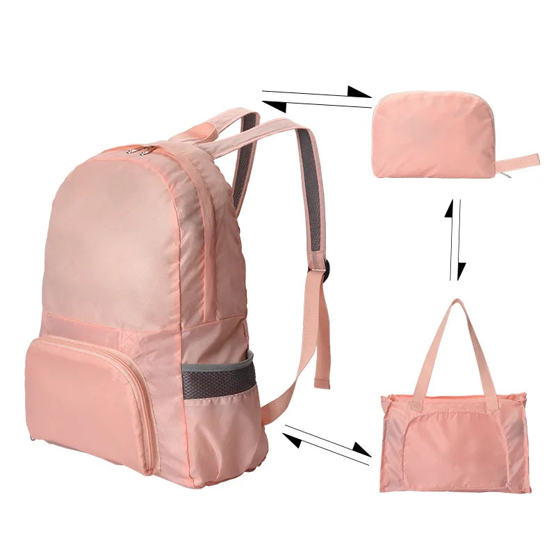 Large Foldable Backpack Bag Multi-functional School Bag Convertible Handbag