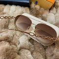 New Fashion Women Men Pilot Sunglasses Modern Luxury Metal Chain Eyewear Shades Sun Glasses for Ladies With Chains