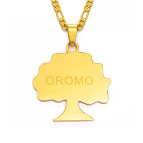 Ethiopia Oromia Pendant Necklaces Oromo Letter Fashion Design Soild Map of Oromia Patriotic Symbol Necklace Gift for Unisex