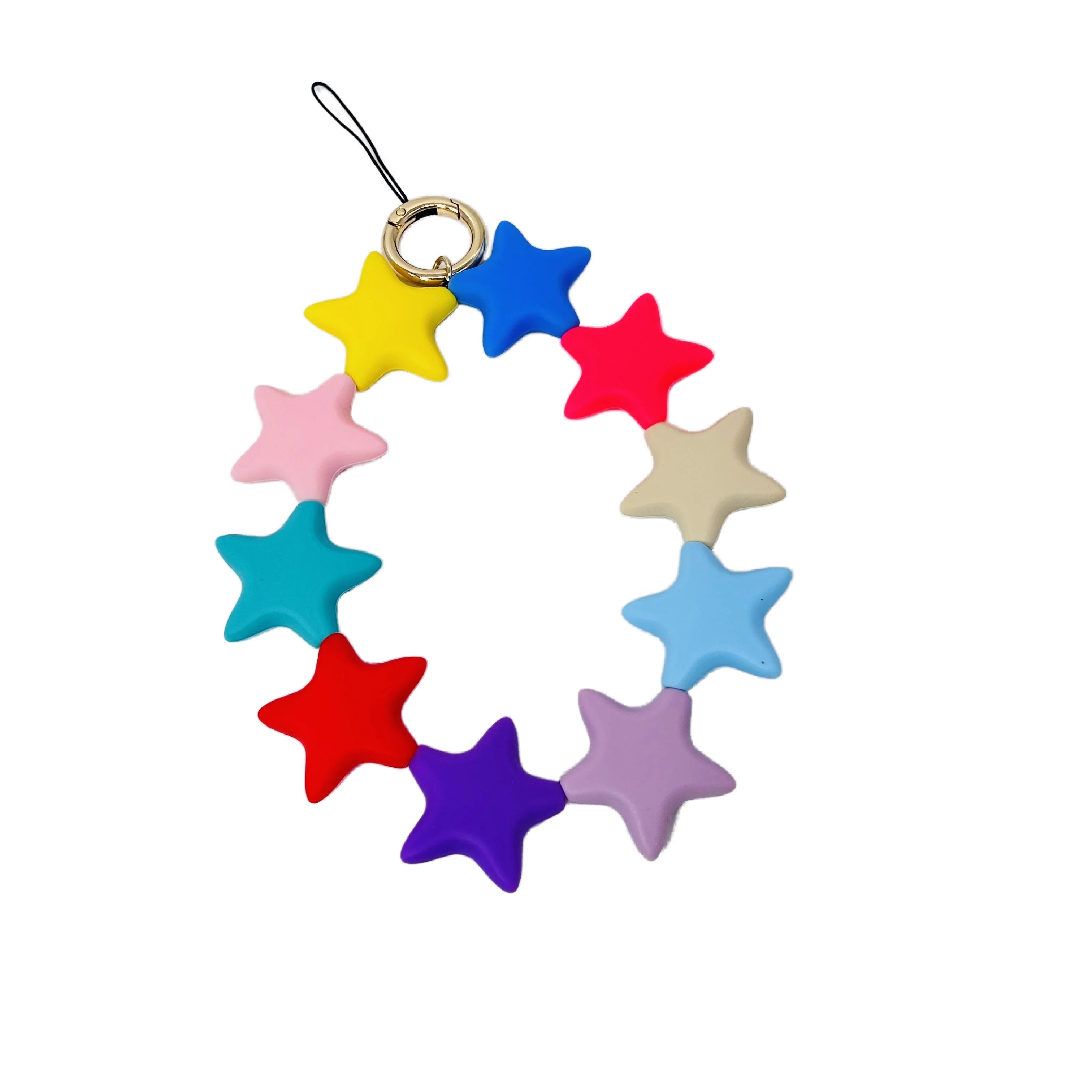 YIWU  New Mini Phone Chain Strap Beautiful Star Phone Chain Silicone Soft Phone Lanyard Bowl with Bag Pendant Hanging Ornaments