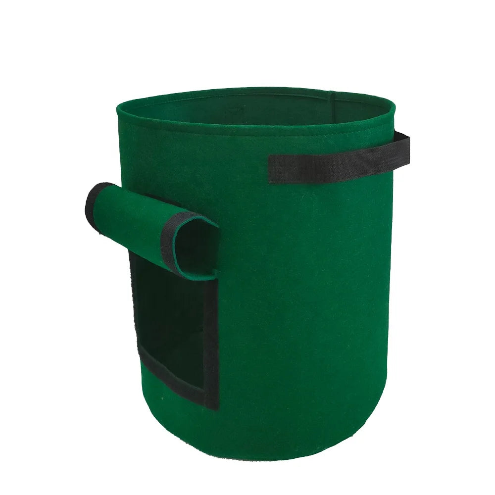 Eco-Friendly Fabric Felt 7 & 10 Gallon Potato Grow Bags with Window Flap Biodegradable and Breathable for Outdoor Use