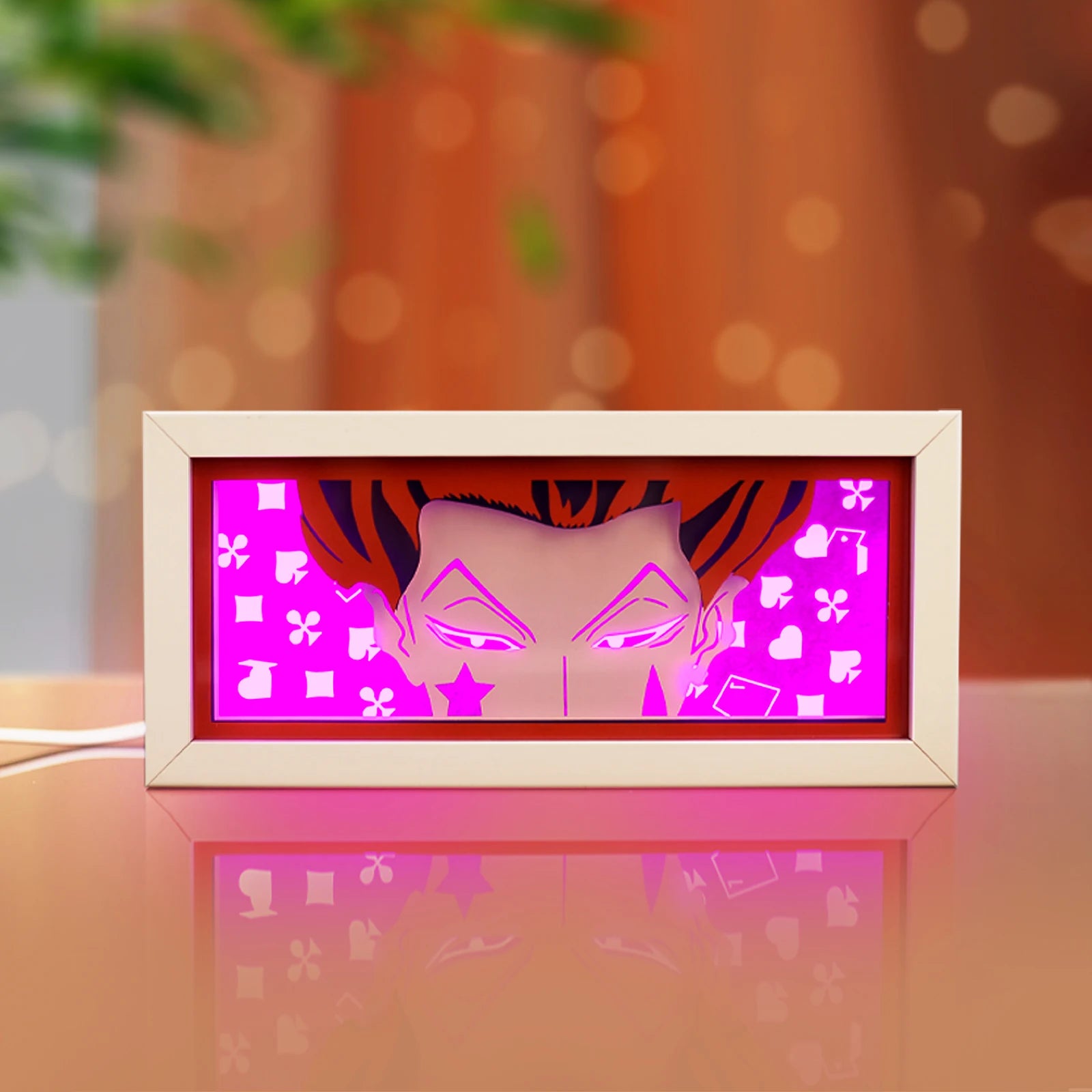 2027 Hisoka Anime Decoration Frame Paper Cut Light Box Custom Kids Gift 3D Night Light Carved Paper Lamp for Gift