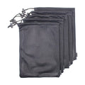 Custom Mesh Sports Equipment Bag Large Black Polyester Durable Nylon Bags With Sliding Drawstring Cord Lock Closure