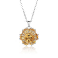 YBO Factory's Floral Necklaces for Women OEM ODM Natural Gemstone 9.5CT Citrine Amethyst Pendants Real 925 Weddings Engagements