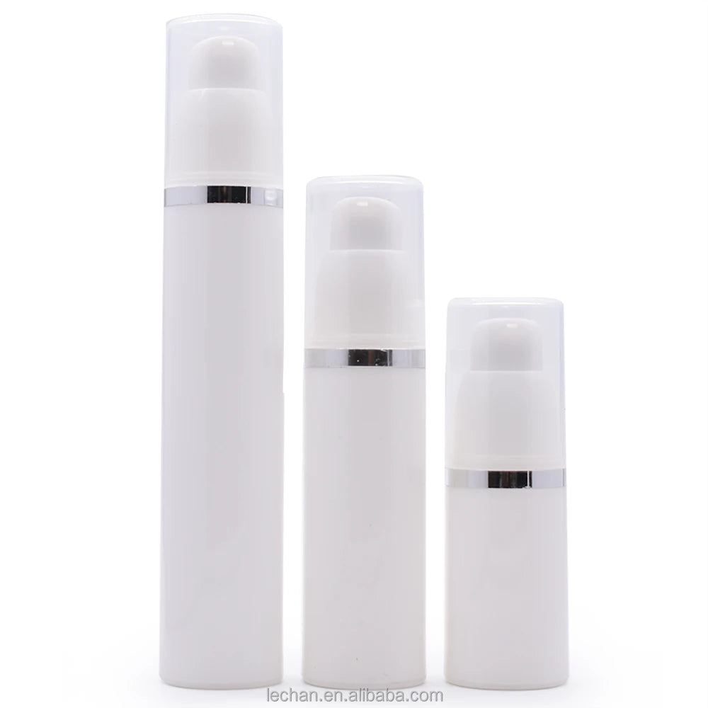 Cosmetic Container 15ml 30ml 50ml White PP Cosmetic Airless Pump Bottle for Lotion