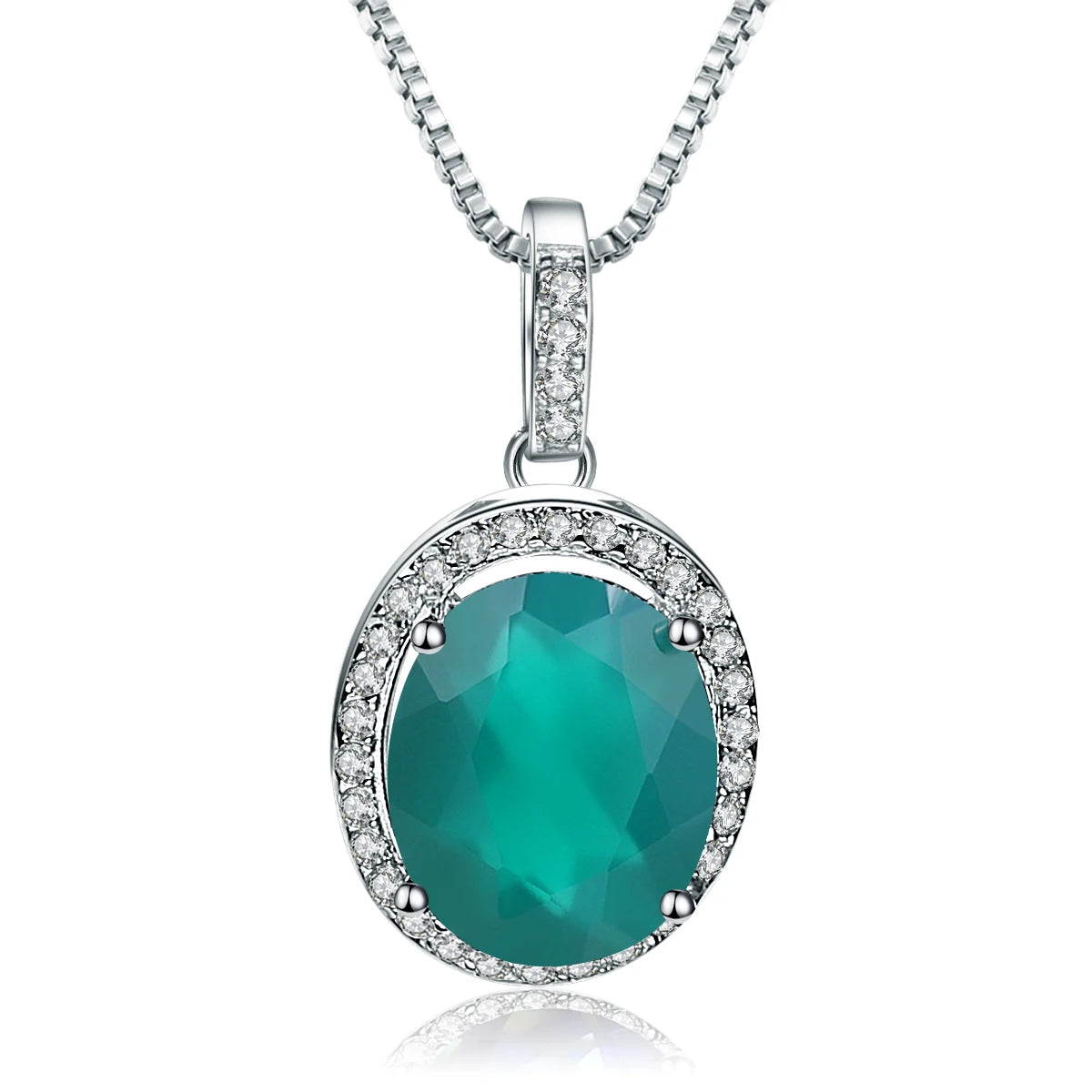 N0017 Abiding Natural Gemstone Charm 925 Sterling Silver Custom Jewelry Necklace Agate Pendant for Women