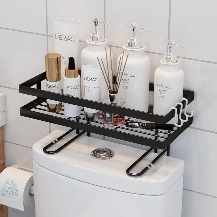 Metal Bathroom Over Toilet Storage Shelf Bath Supplies Organizer Holder Paper Tissue Storage Racks Space Saver Toilet Holder