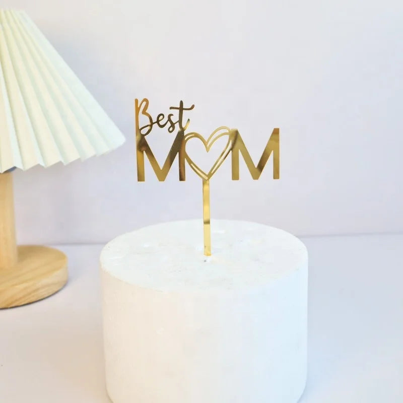 New Arrival Mother's Day Cake Topper Customizable Size Happy Mom Birthday Decoration for Parties