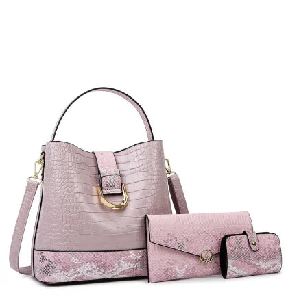 Set Bag Large Capacity Bucket Bag New Handbags for Women Tote Shoulder Bag Leather Satchel Top Handle for Ladies Women's Handbag