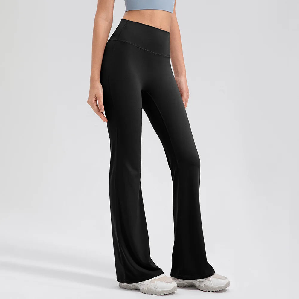 Custom Logo Hot Sale Luxury Breathable Soft High Waist Flare Leg Pants Yoga Fitness Dancing Flared Pants for Women