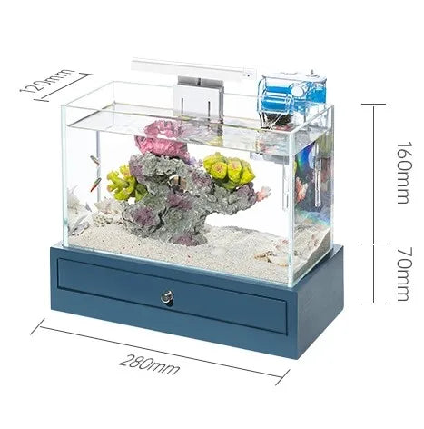 Durable Plastic & Glass Desktop Mini Aquarium Fishtank with Eco-Friendly Design