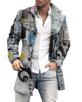 Men's New Casual Long Single-Breasted Top Overcoat with Plaid Pattern Stylish Trench Coat for Wear
