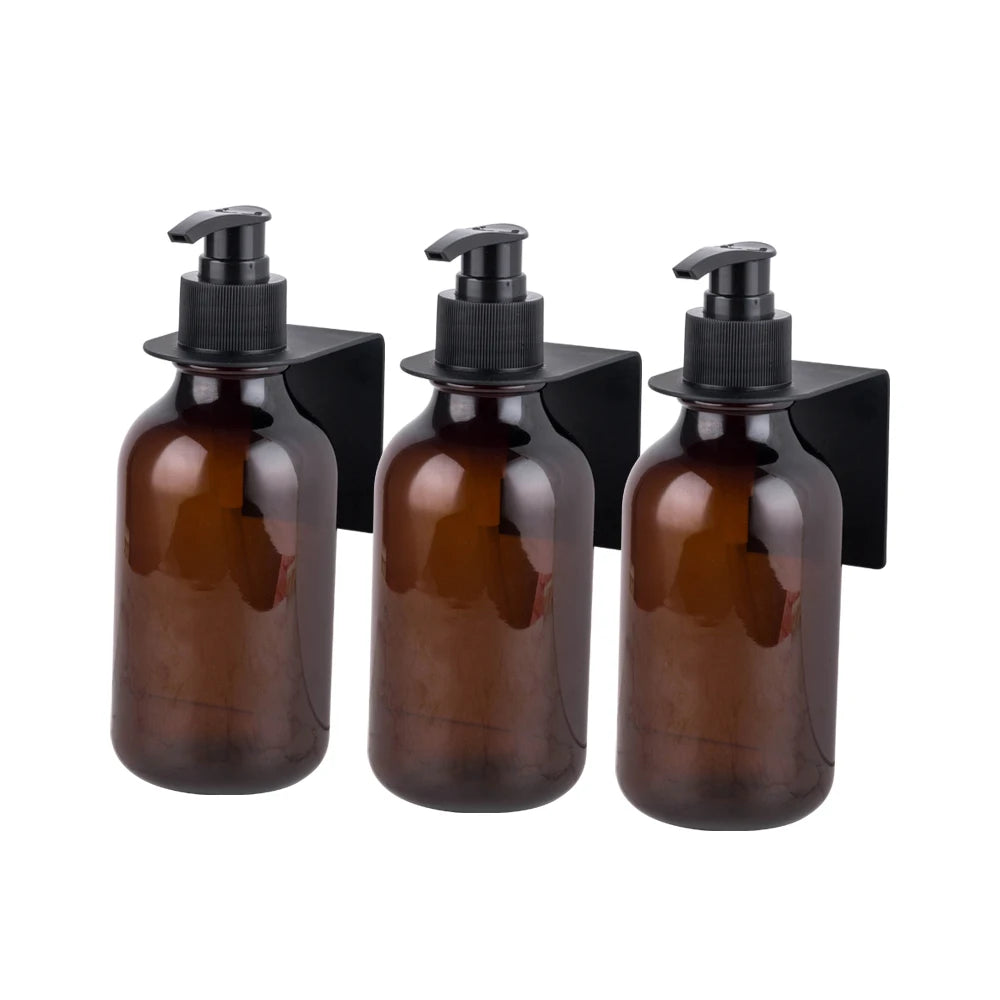 Longan Superior Quality Stainless Steel Wall Mount Shampoo Hotel Triple Soap Dispenser Bottle With Extensible Bracket
