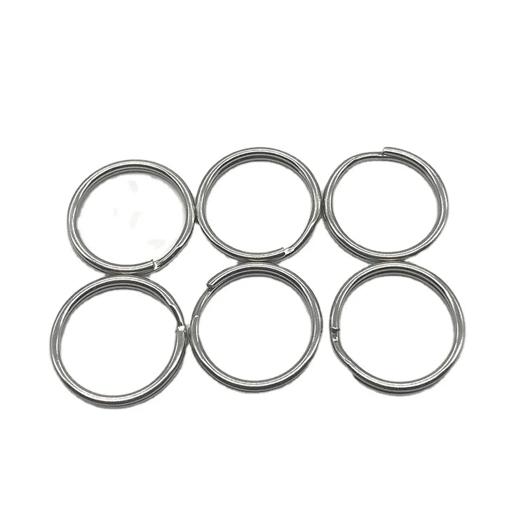 Custom Logo Metal Split Key Ring 20mm Flat Stainless Steel with Zinc Plated Finish Blank Keyring