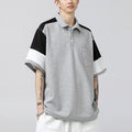 Customized Contrasting Color Patchwork Men's Loose Casual Polo Shirt With Short Sleeves