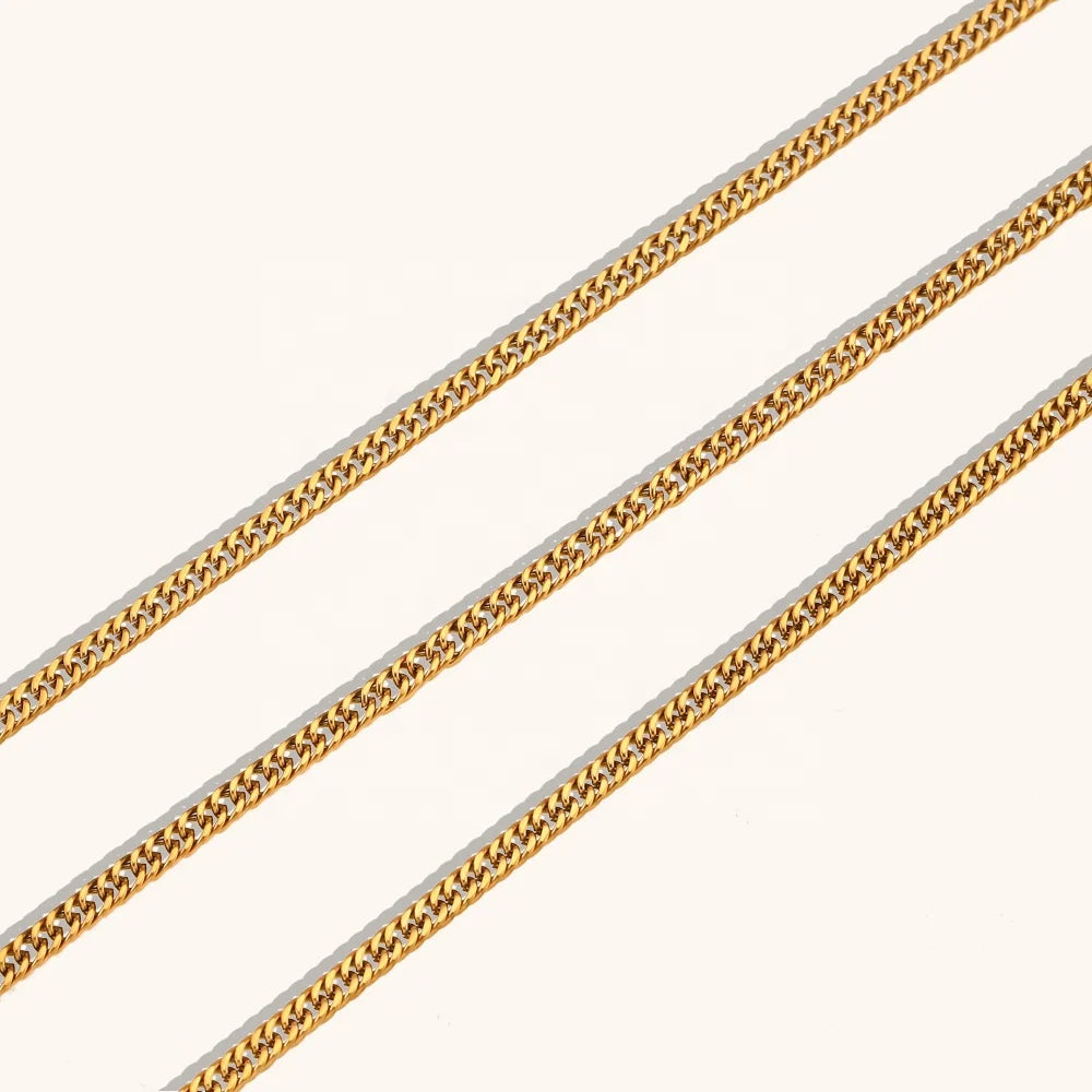 Dingran Braided Encryption Chain Jewelry Set 18k Pvd Gold Plated Stainless Steel Jewelry Choker Necklace for Women