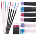 50pcs Makeup Eyelash Brushes Disposable Crystal Eyebrow Brush Diamond Handle Thin Mascara Wand Applicator Lashes Extension Tools