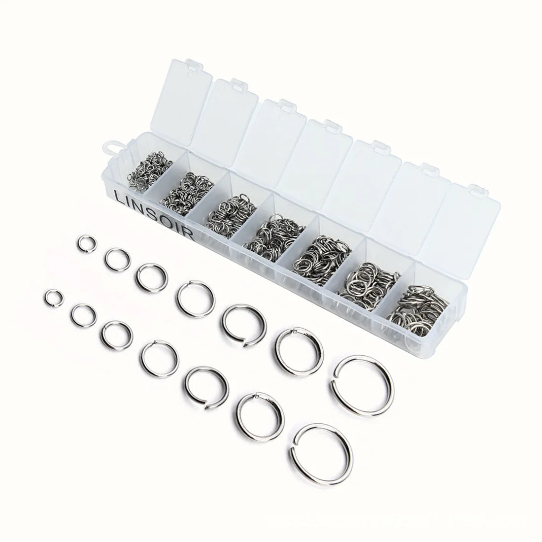 Split Rings Connectors Diy Jewelry Finding Making Accessories Wholesale Supplies Plastic Box Stainless Steel Jump Rings