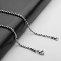 3mm Colorfast Stainless Steel Gold Twist Chain DIY Necklace Pendant Chain Color Preserving Rope Chain Jewelry Accessories