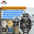 Tevise 795C Men's Round Automatic Tourbillon Stainless Steel Glass Dial Waterproof Mechanical Watch